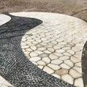 郑州 黄金麻冰裂纹地铺石工地铺装案例