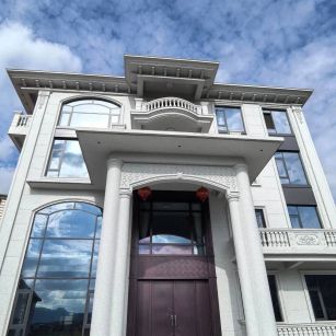 郑州白麻别墅外墙干挂石材效果示例