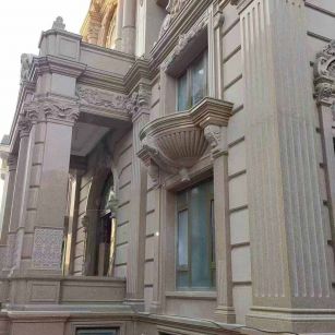 郑州 黄金麻花岗岩光面别墅外墙干挂施工完成