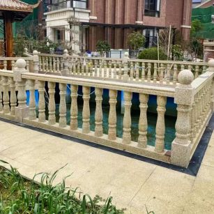 郑州黄金麻花岗岩石材栏杆，扶手，将军柱，花瓶柱