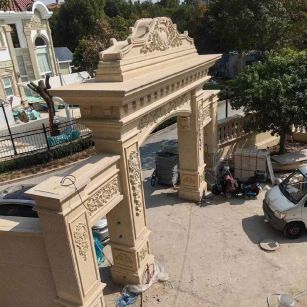 郑州 黄金麻荔枝面花岗岩别墅门楼