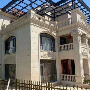 郑州 黄金麻花岗岩荔枝面别墅外墙干挂