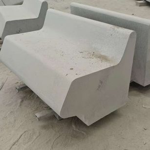 郑州 芝麻白花岗岩异形坐凳，石凳