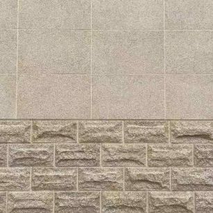 郑州 黄金麻自然面蘑菇石配荔枝面干挂