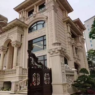 郑州 黄金麻花岗岩别墅外墙干挂效果展示