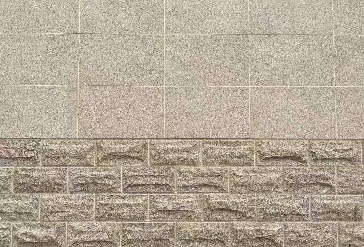 郑州 黄金麻自然面蘑菇石配荔枝面干挂