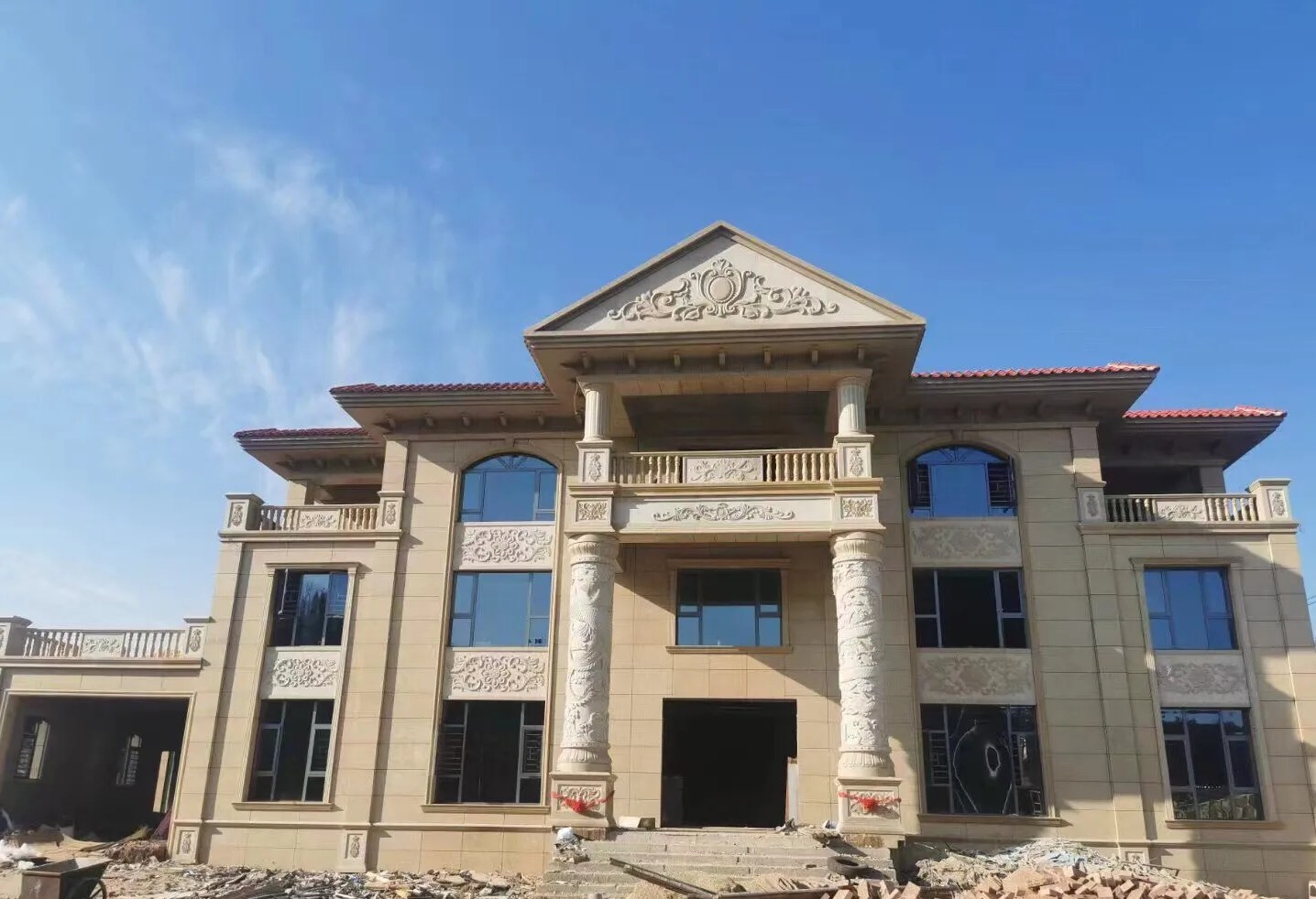 郑州 黄金麻花岗岩别墅外墙干挂