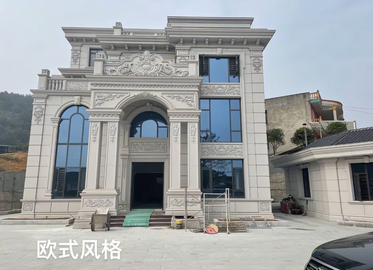 郑州 白麻花岗岩别墅外墙干挂