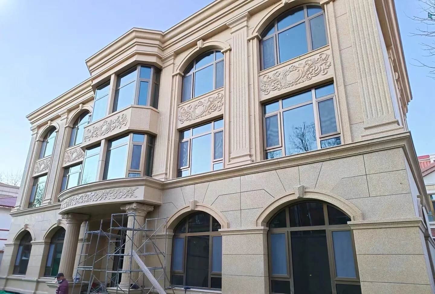 郑州 黄金麻花岗岩别墅外墙干挂