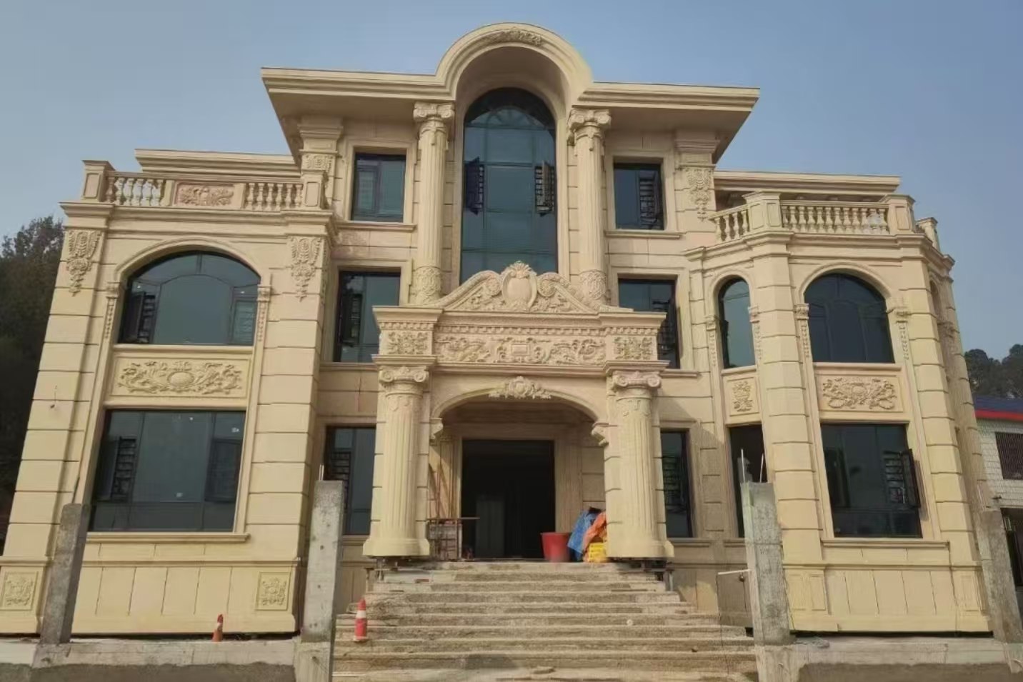 郑州 黄金麻花岗岩别墅外墙干挂