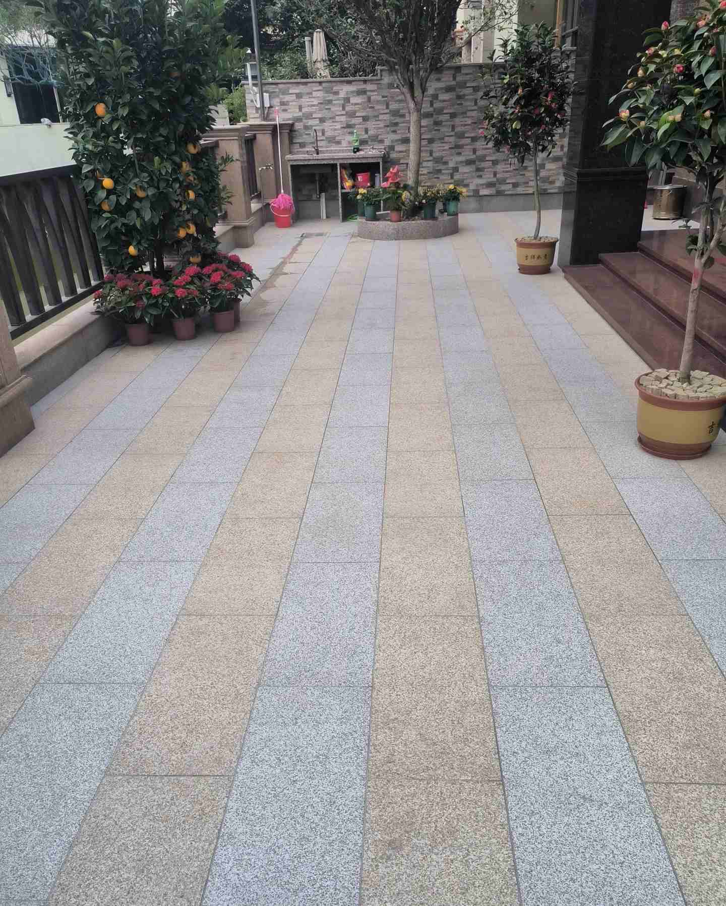 郑州 黄金麻白麻荔枝面庭院铺装展示